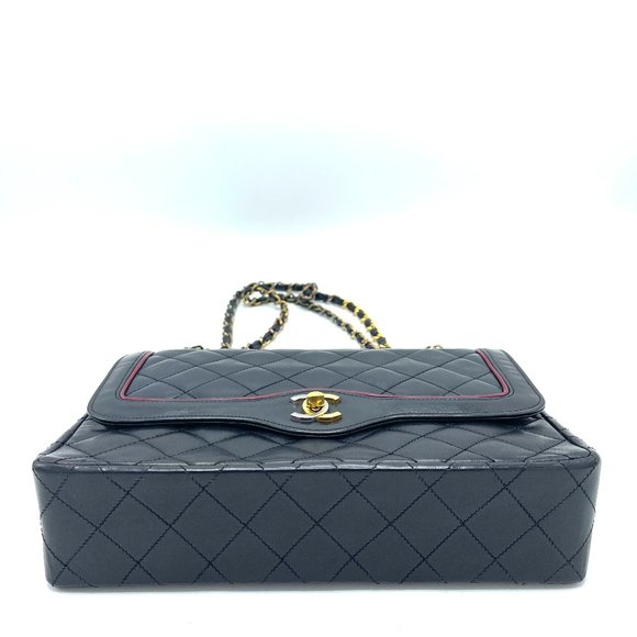 Chanel Black Lambskin Paris Double Flap Medium - Picture 6 of 9